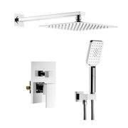 Kibi Cube Pressure Balanced 2-Function Shower System with Rough-In Valve, Chrome KSF405CH